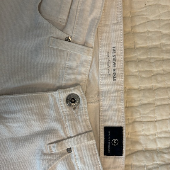 AG | The Stevie Ankle | Slim Straight Ankle | White Jeans - Picture 2 of 4